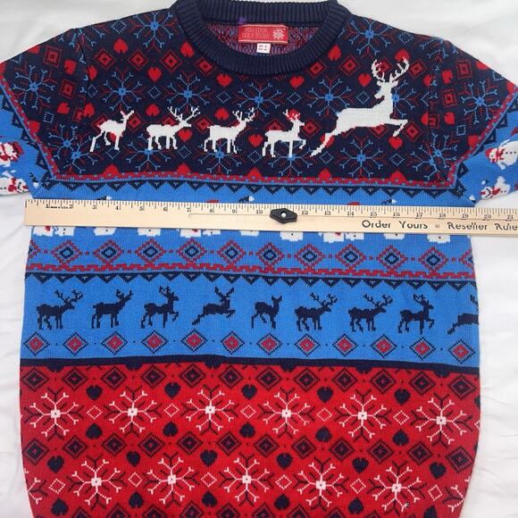 You Look Ugly Today Christmas Sweater Adult Size S Red Blue Fair Isle Holiday - Picture 6 of 11